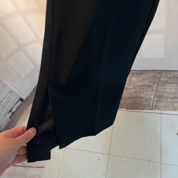 White House black market black wide leg satin trim pants size 8 - Picture 3 of 11